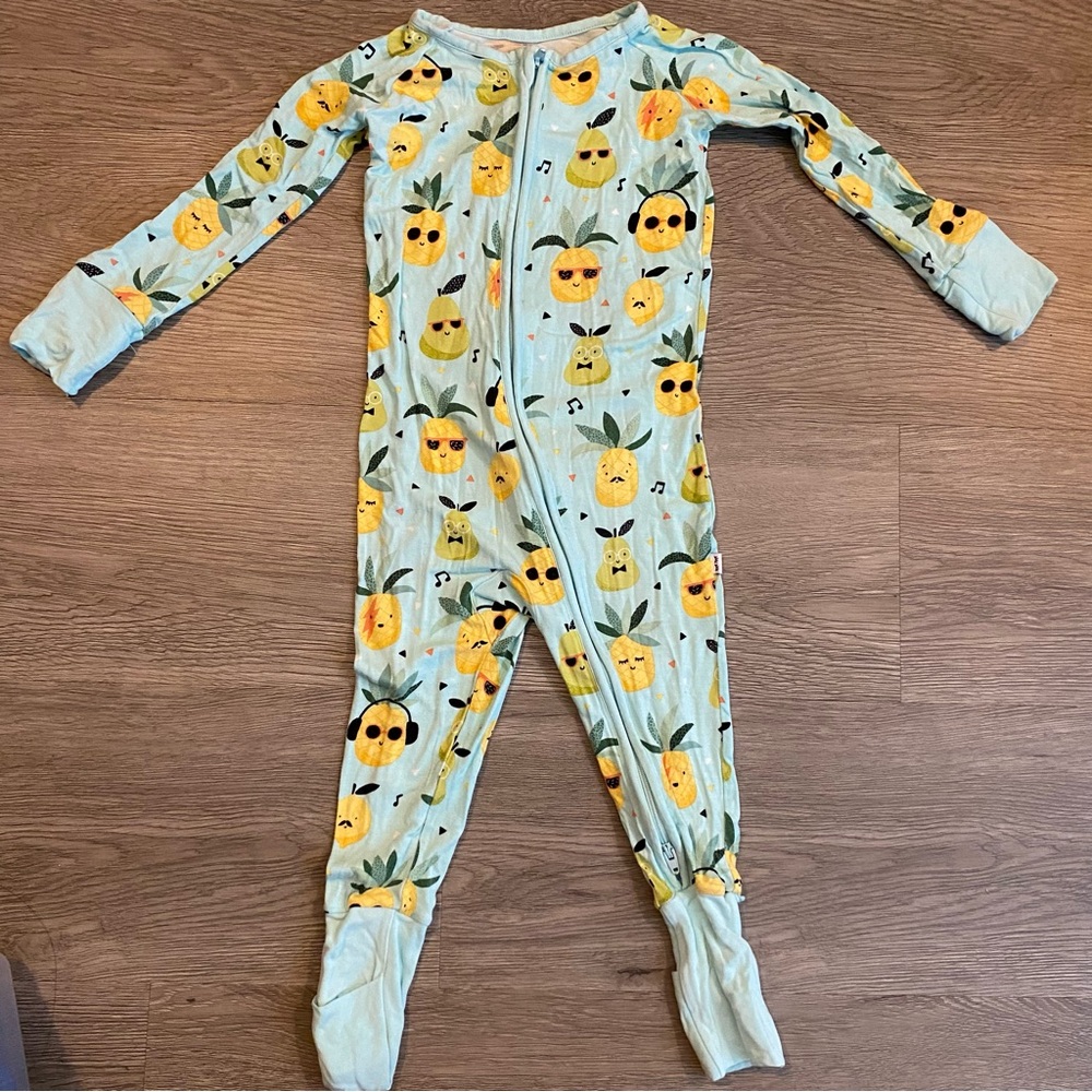 Little Sleepies 12-18 months Pineapple Jams Zippy Bamboo Pajama Mint Comfort